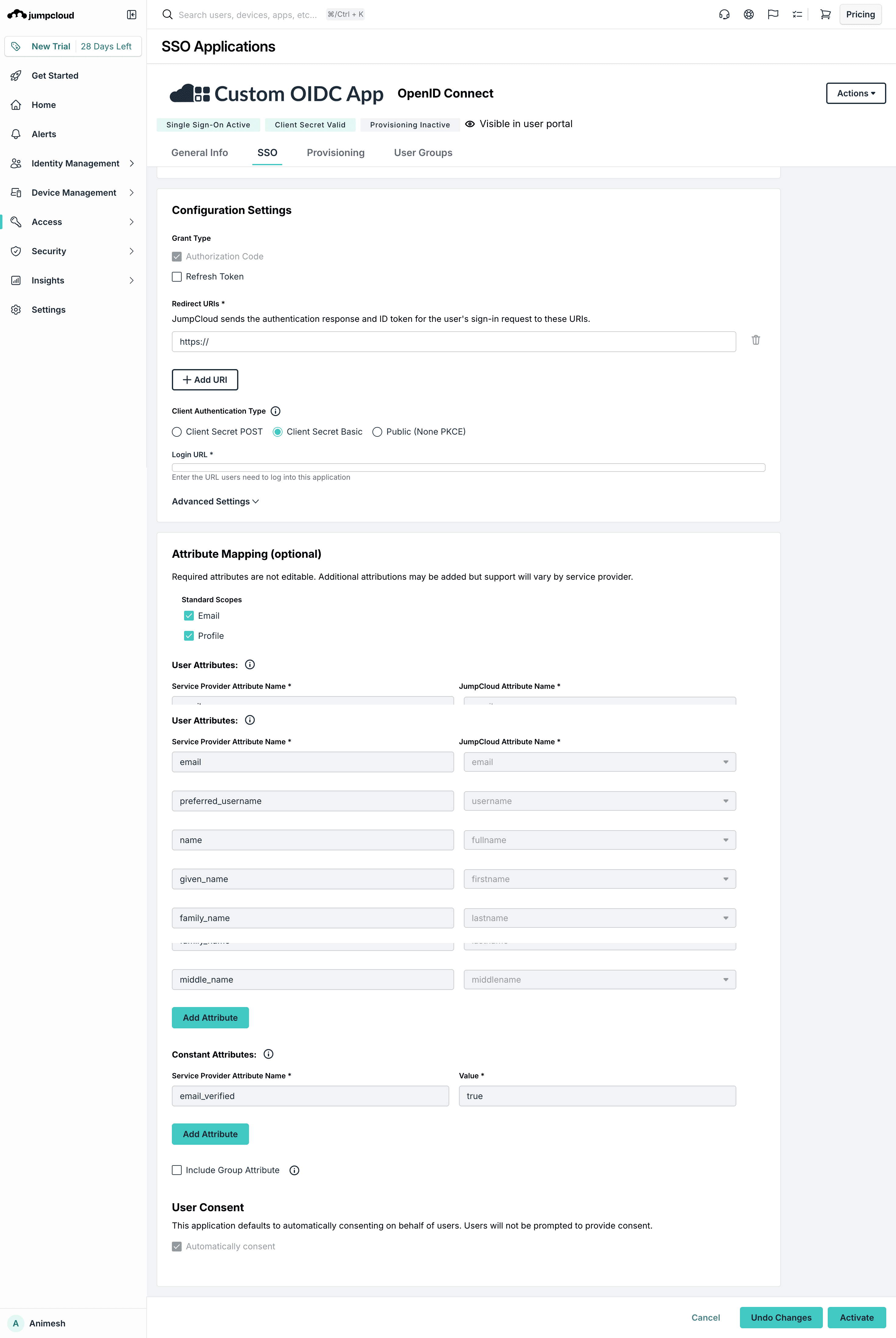 Configure's Page