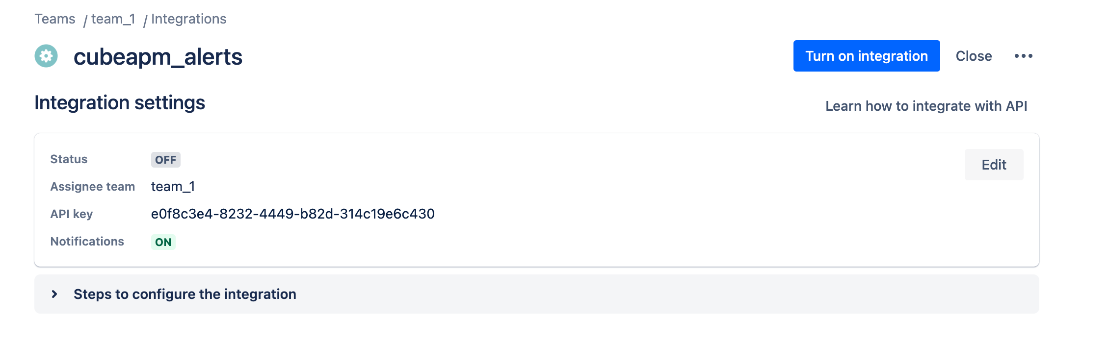 Copy API Key